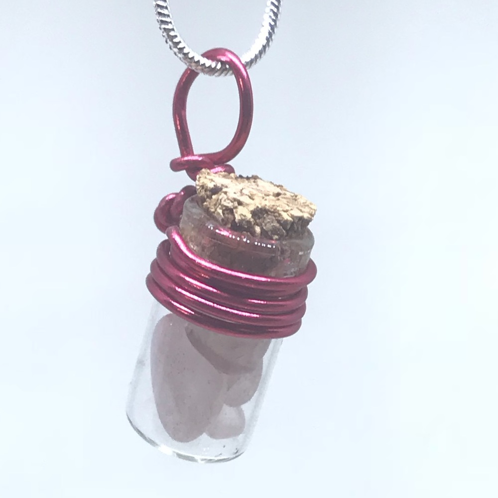 Rose quartz vile pendant